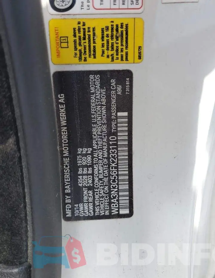 WBA3N3C56FK233110 Photo# 12
