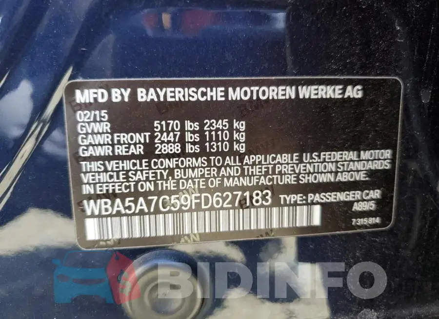 WBA5A7C59FD627183 Photo# 13