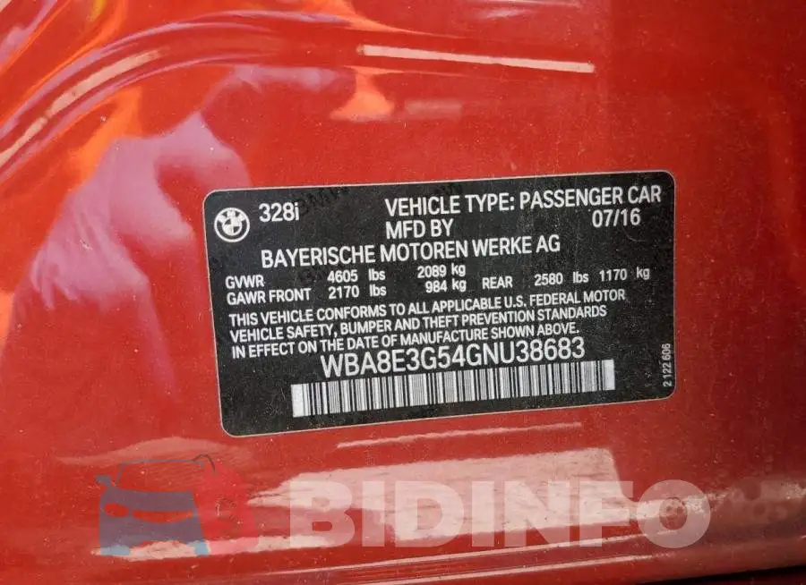 WBA8E3G54GNU38683 Photo# 12