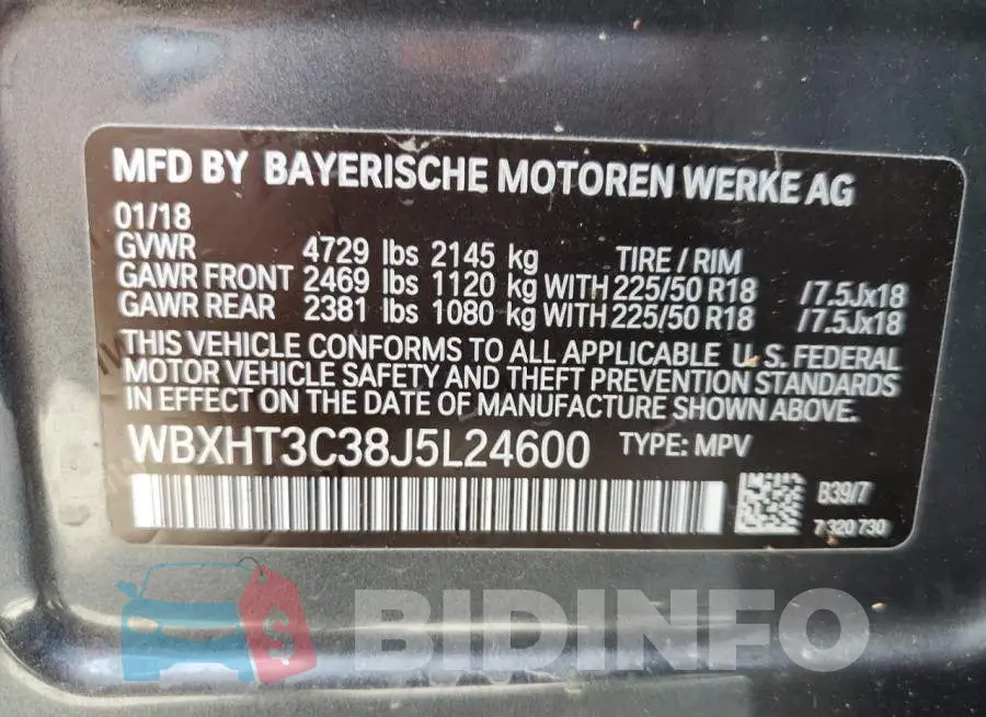 WBXHT3C38J5L24600 Photo# 13