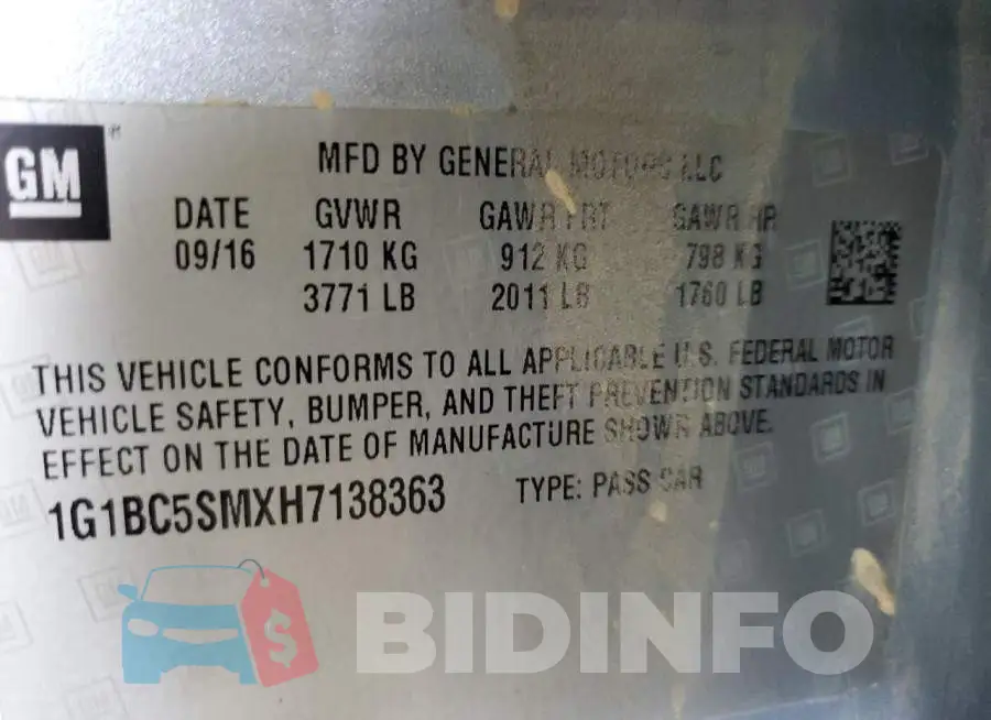1G1BC5SMXH7138363 Photo# 13