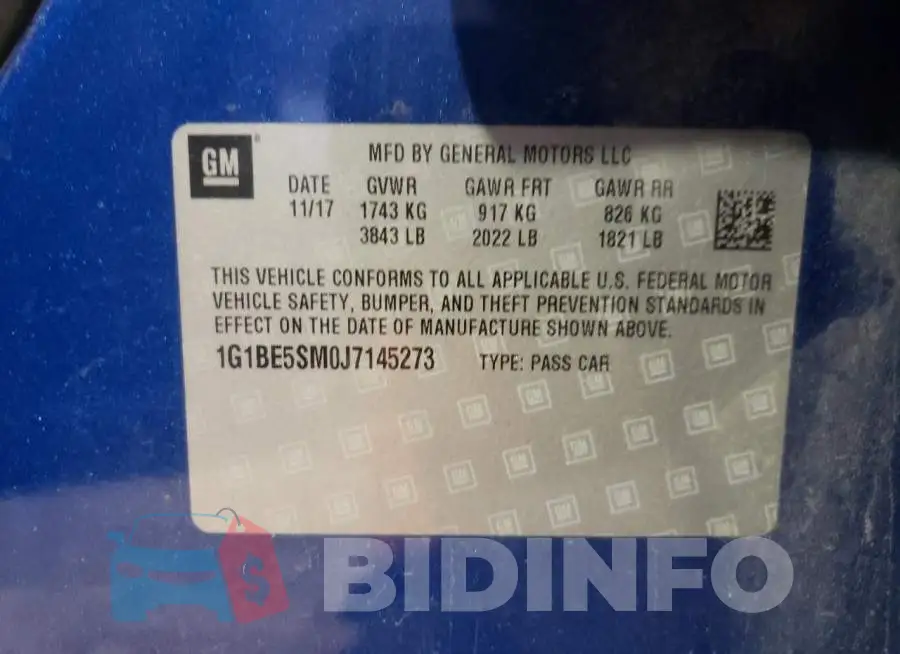 1G1BE5SM0J7145273 Photo# 12