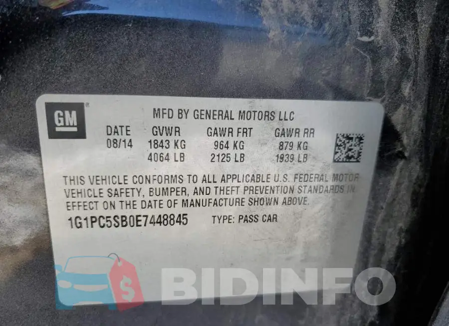1G1PC5SB0E7448845 Photo# 12