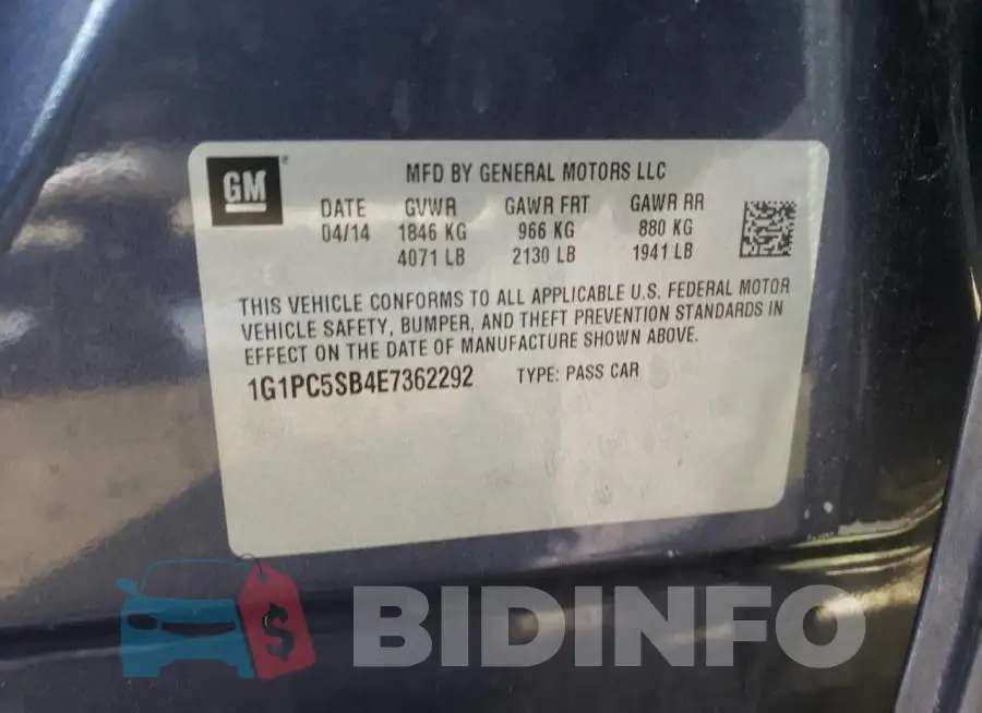 1G1PC5SB4E7362292 Photo# 12