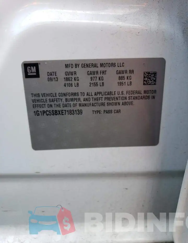 1G1PC5SBXE7183139 Photo# 12