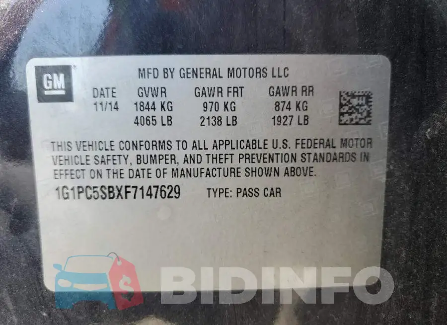 1G1PC5SBXF7147629 Photo# 13