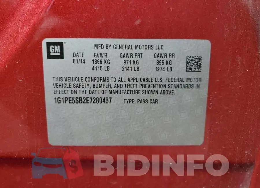 1G1PE5SB2E7280457 Photo# 12