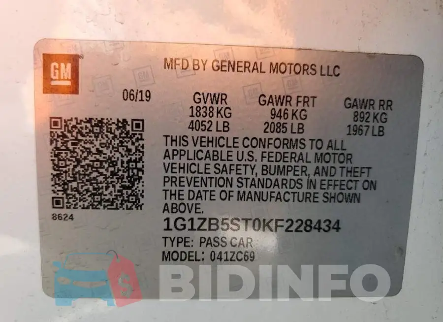 1G1ZB5ST0KF228434 Photo# 12