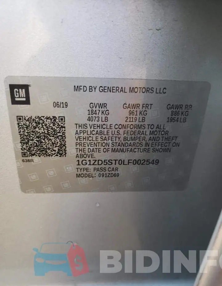 1G1ZD5ST0LF002549 Photo# 10