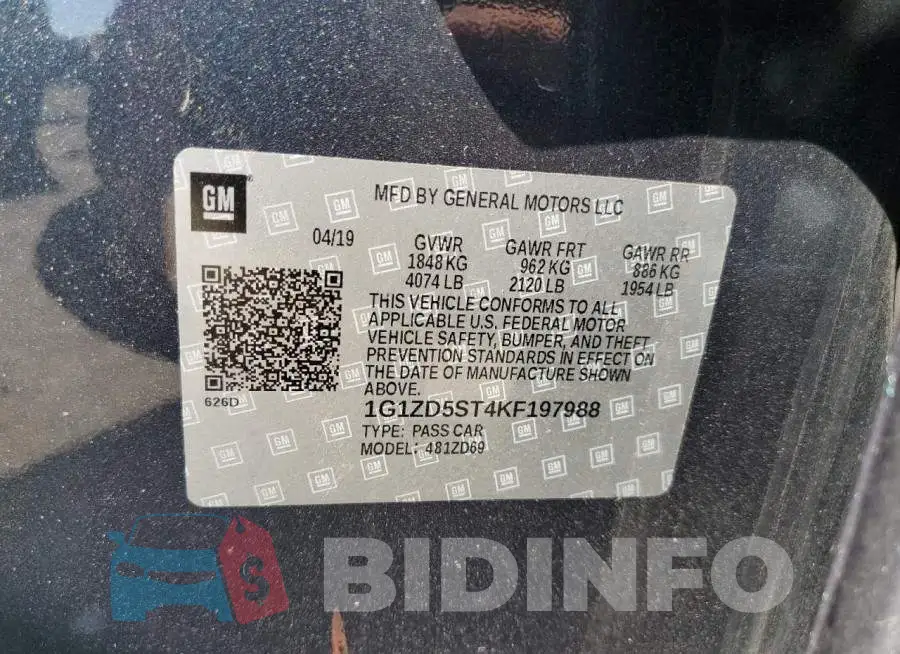 1G1ZD5ST4KF197988 Photo# 13