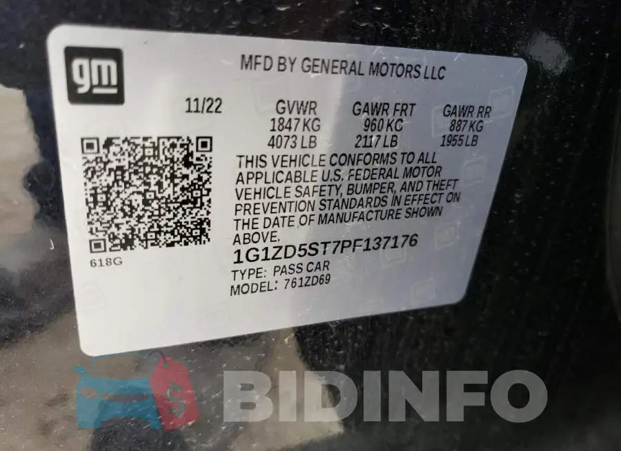 1G1ZD5ST7PF137176 Photo# 12