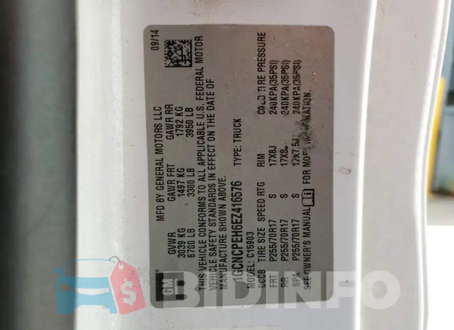 1GCNCPEH6EZ416576 Photo# 12