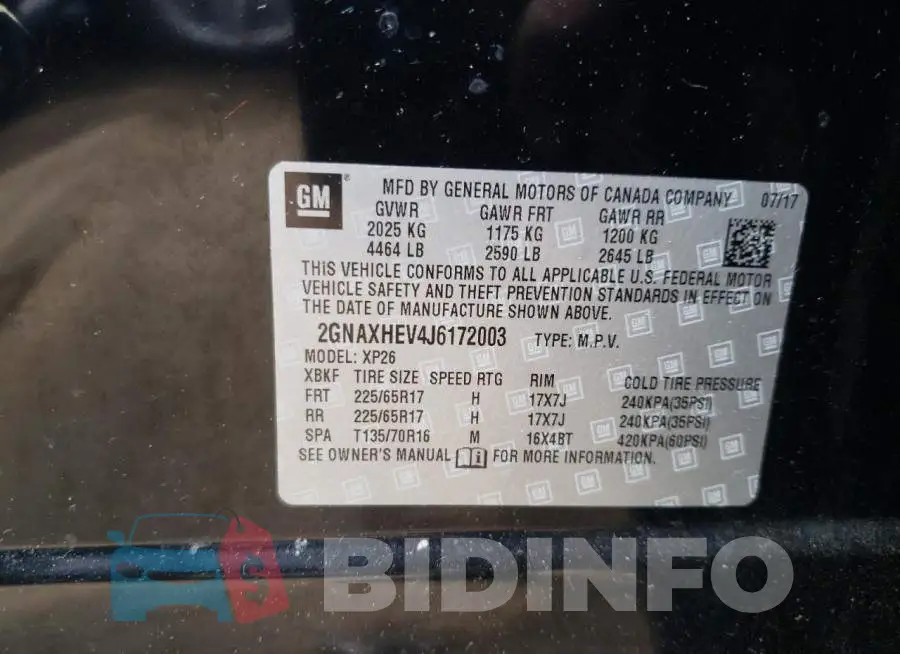 2GNAXHEV4J6172003 Photo# 12