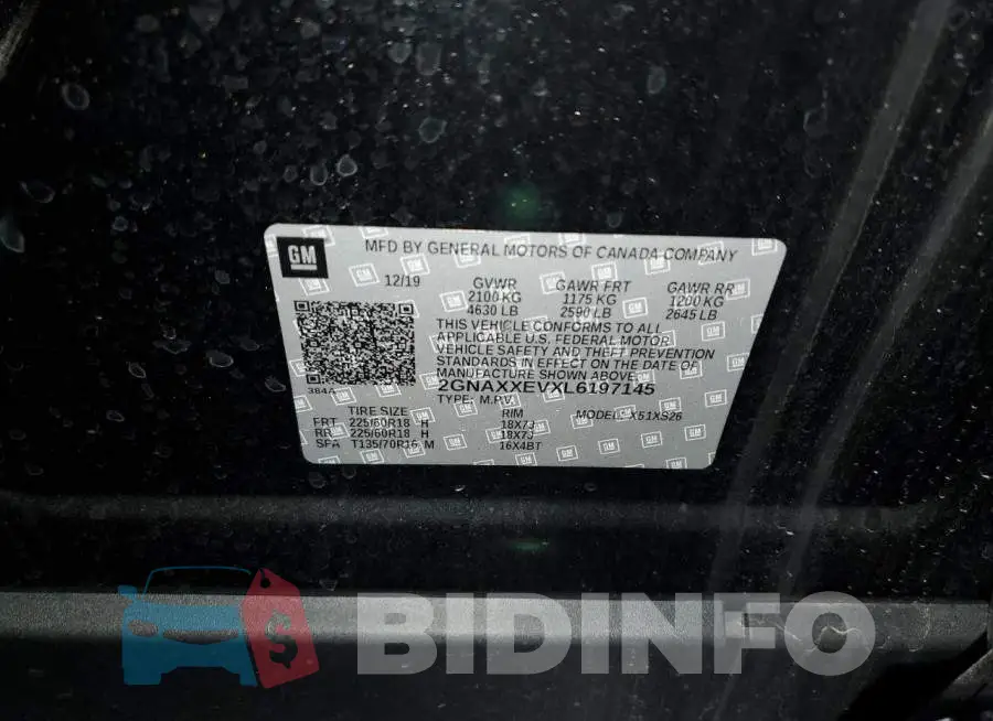 2GNAXXEVXL6197145 Photo# 14