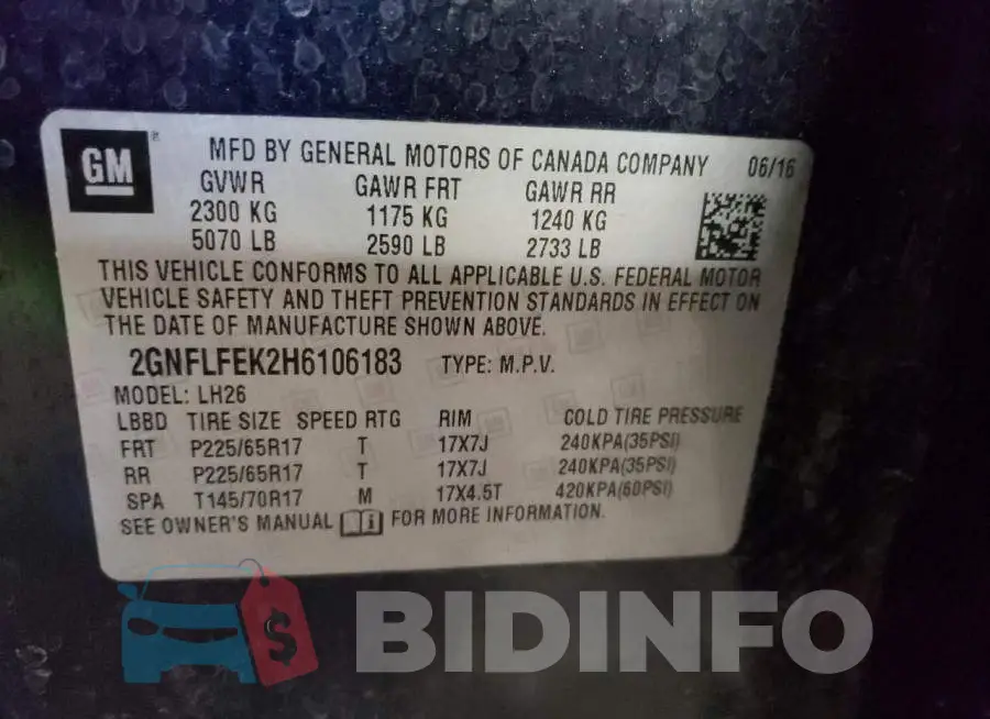 2GNFLFEK2H6106183 Photo# 13