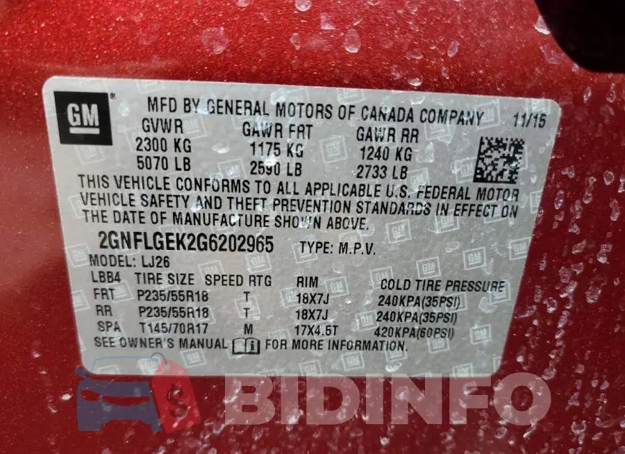 2GNFLGEK2G6202965 Photo# 13