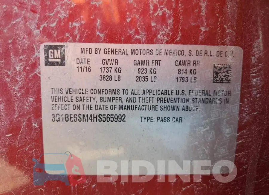 3G1BE6SM4HS565992 Photo# 12