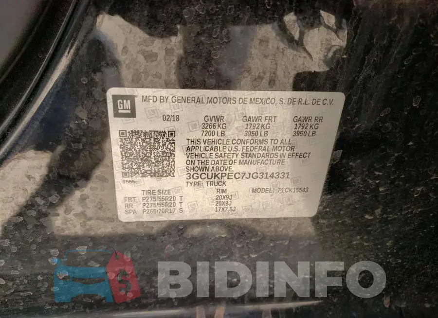 3GCUKPEC7JG314331 Photo# 12