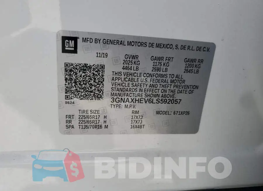 3GNAXHEV6LS592057 Photo# 14