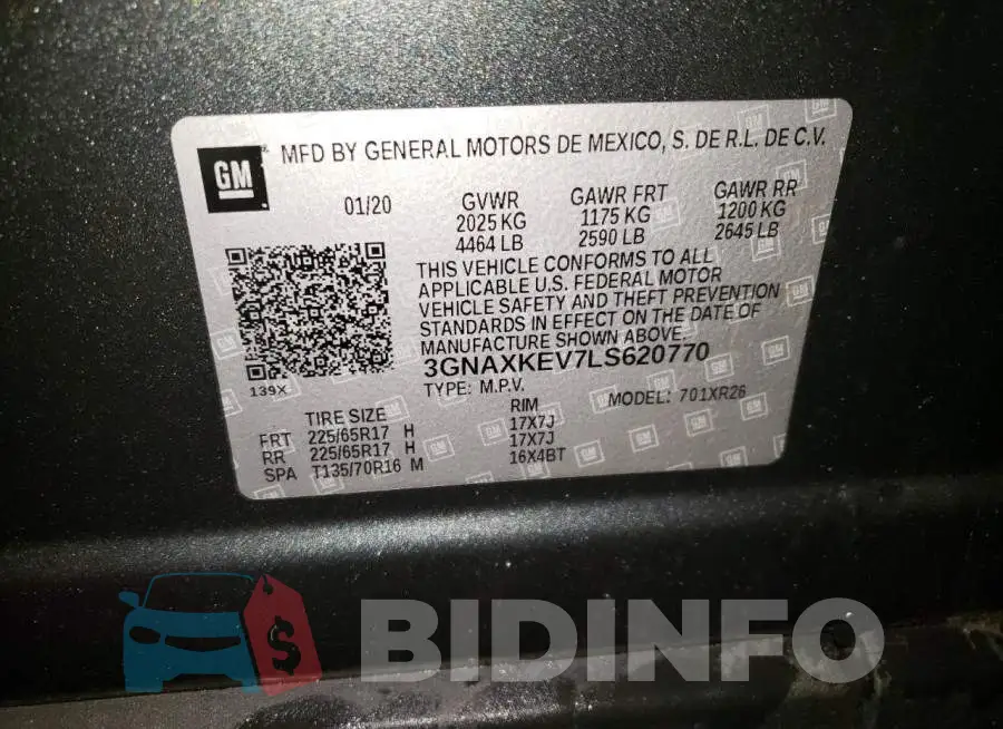 3GNAXKEV7LS620770 Photo# 14