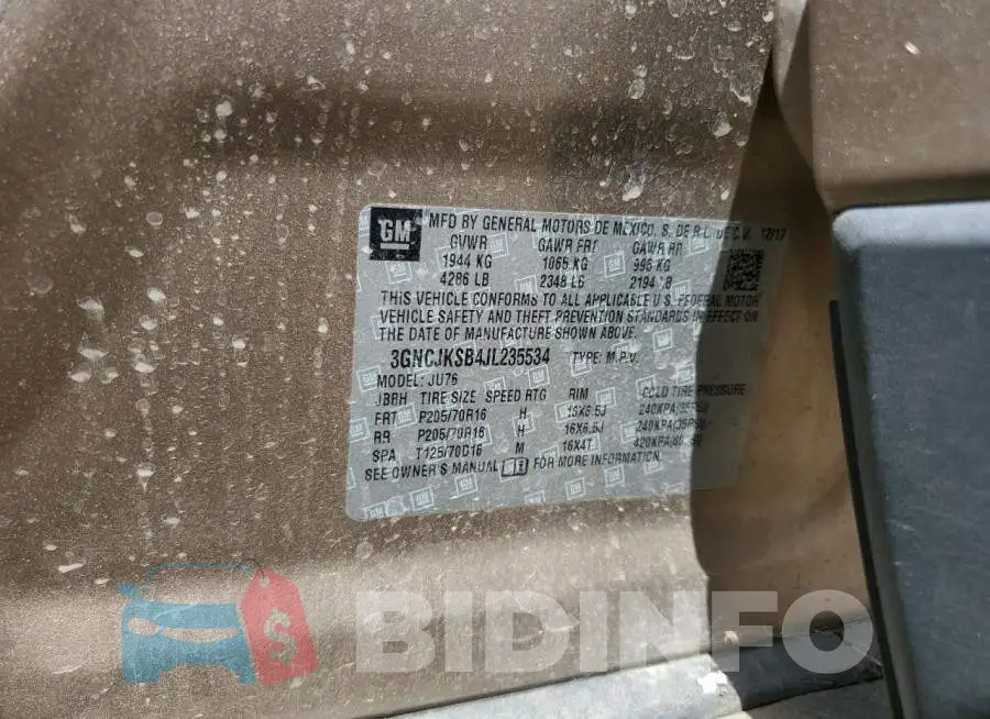 3GNCJKSB4JL235534 Photo# 12