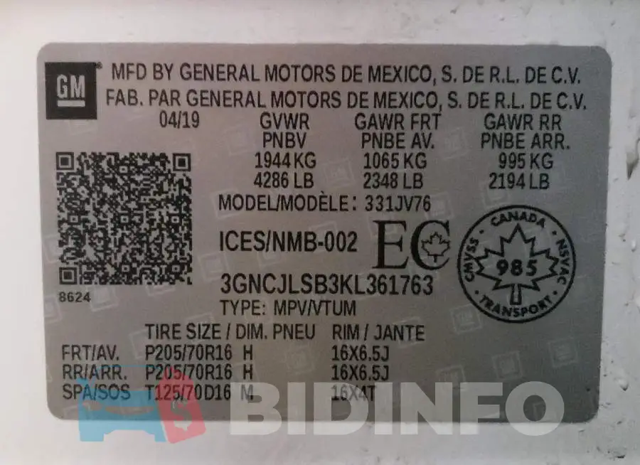 3GNCJLSB3KL361763 Photo# 14