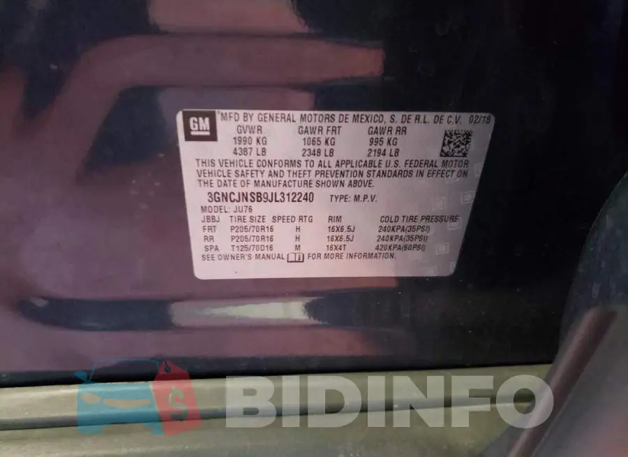 3GNCJNSB9JL312240 Photo# 13