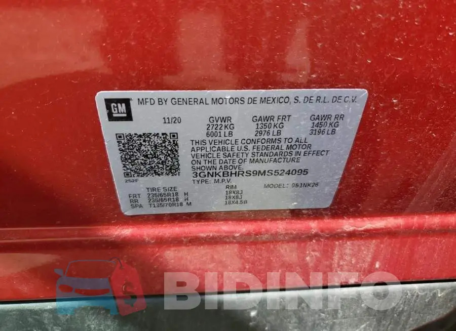 3GNKBHRS9MS524095 Photo# 12