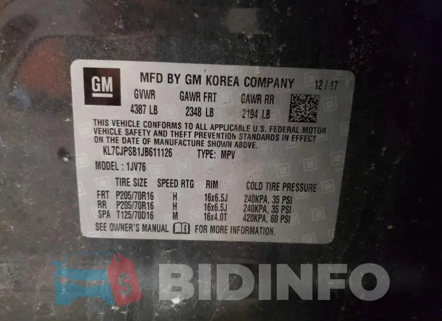 KL7CJPSB1JB611126 Photo# 14