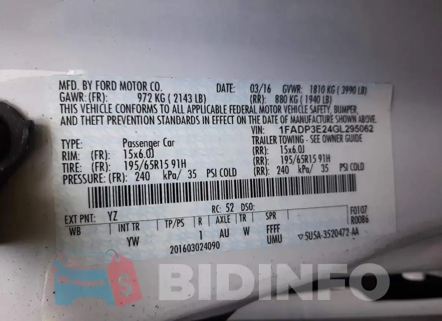 1FADP3E24GL295062 Photo# 12