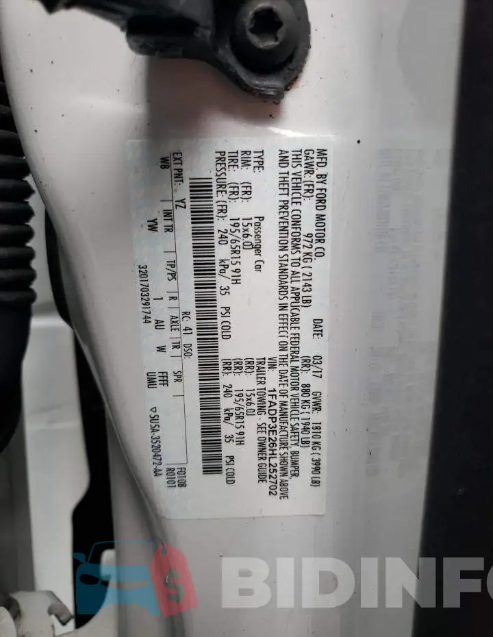 1FADP3E26HL252702 Photo# 12