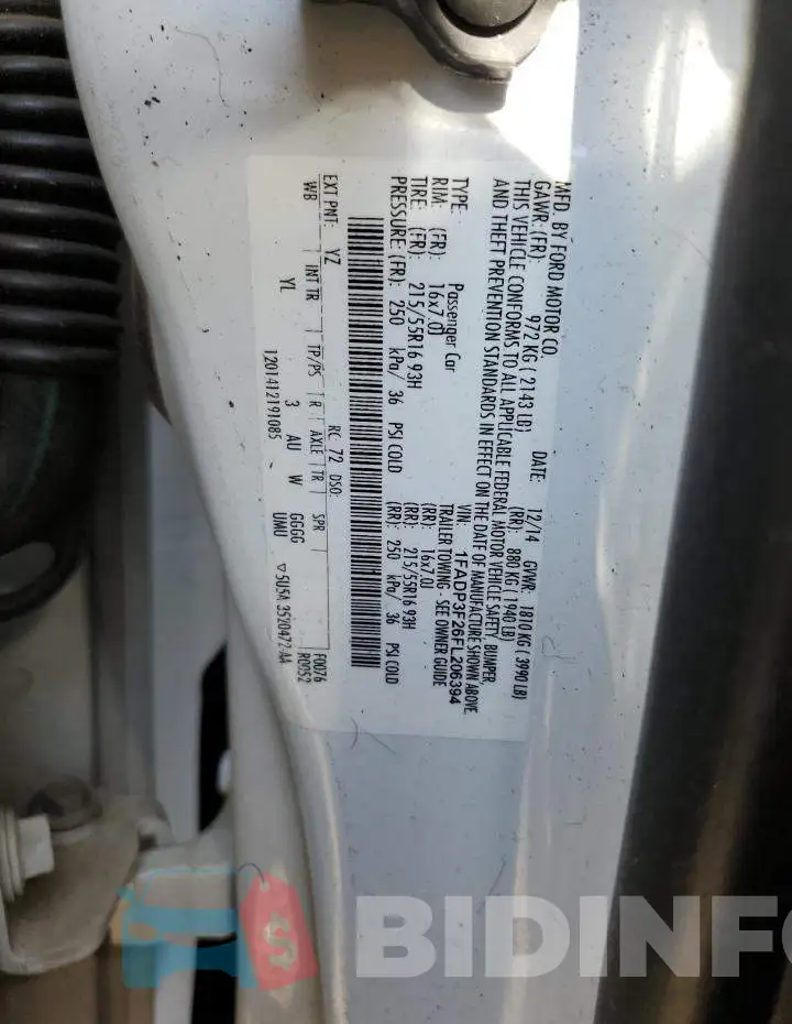 1FADP3F26FL206394 Photo# 13