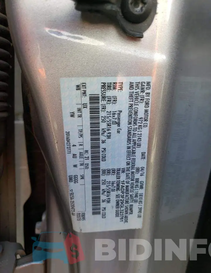 1FADP3F29GL323761 Photo# 12