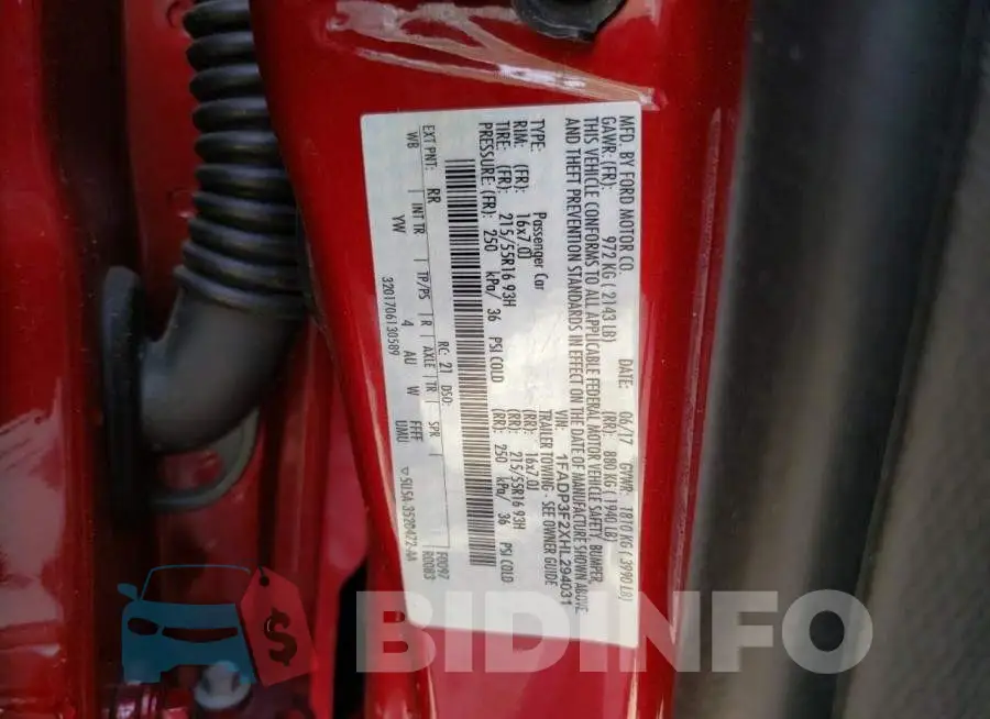 1FADP3F2XHL294031 Photo# 12