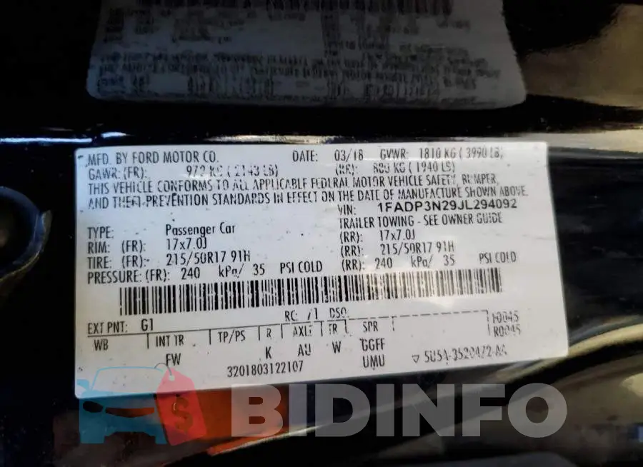 1FADP3N29JL294092 Photo# 12