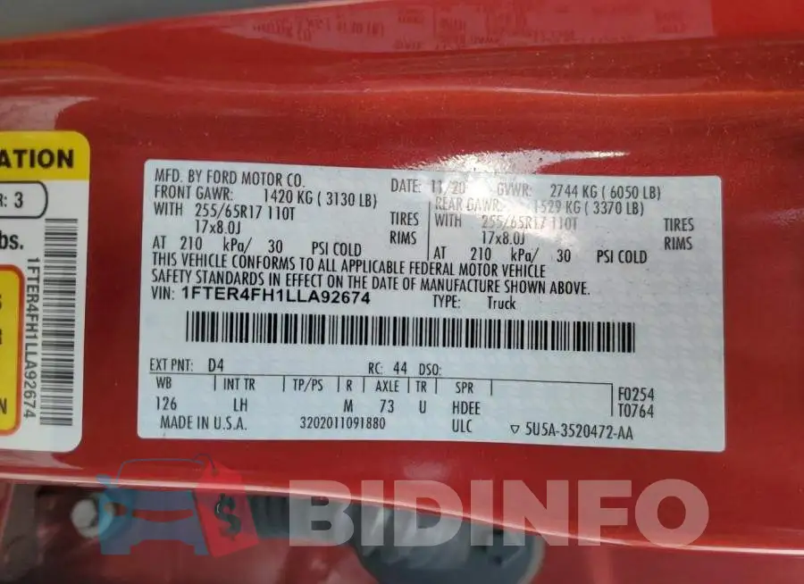 1FTER4FH1LLA92674 Photo# 12