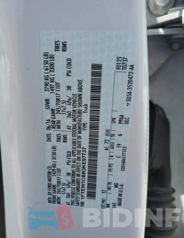 1FTEW1C89GKE97737 Photo# 12