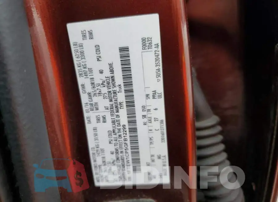 1FTEW1CP5GFB12299 Photo# 12