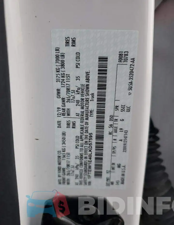 1FTEW1E40LKD57595 Photo# 12