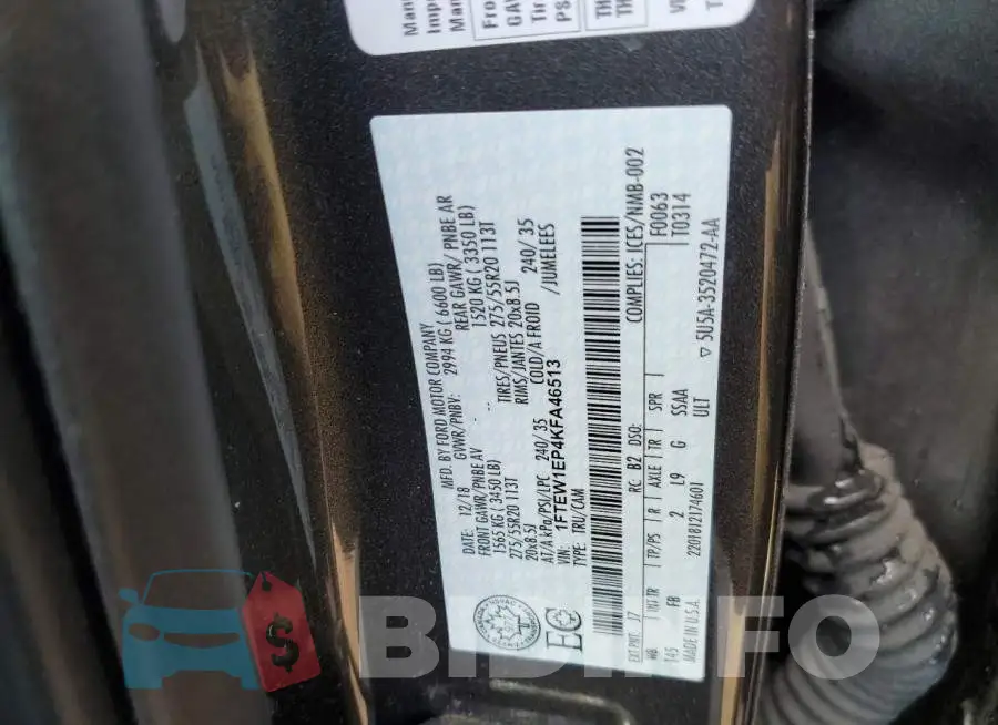 1FTEW1EP4KFA46513 Photo# 12