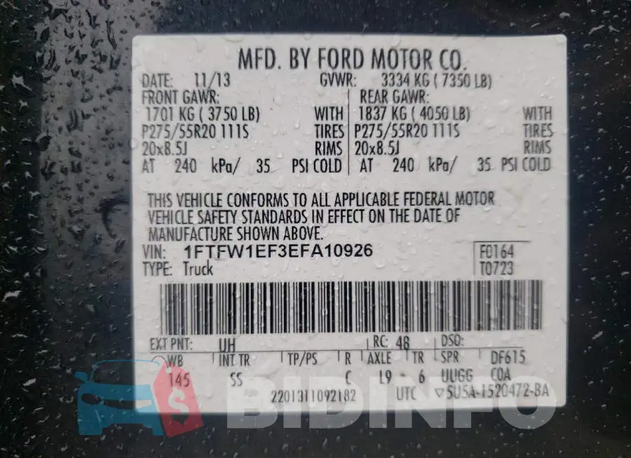 1FTFW1EF3EFA10926 Photo# 12