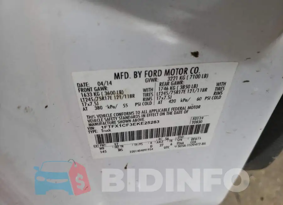 1FTFX1CF3EKE25283 Photo# 12