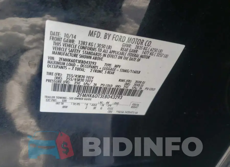 2FMHK6DT3EBD43293 Photo# 13
