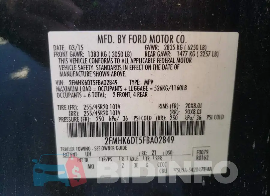 2FMHK6DT5FBA02849 Photo# 12