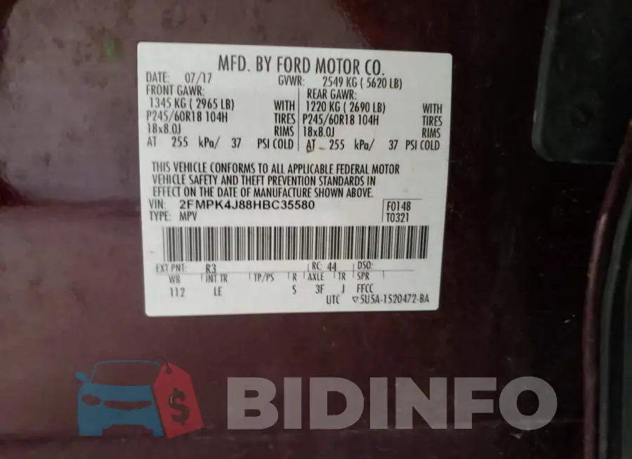 2FMPK4J88HBC35580 Photo# 13