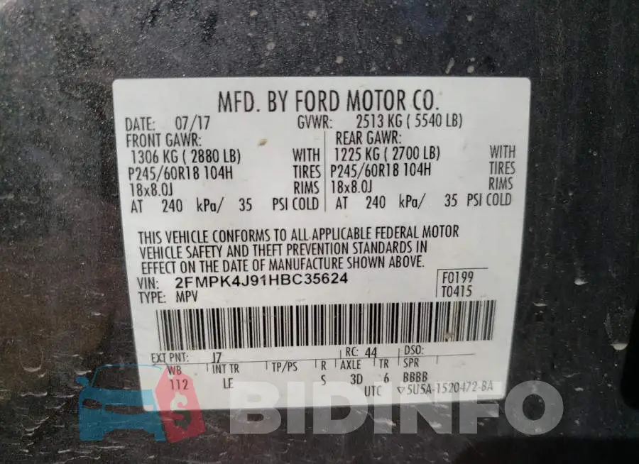 2FMPK4J91HBC35624 Photo# 13