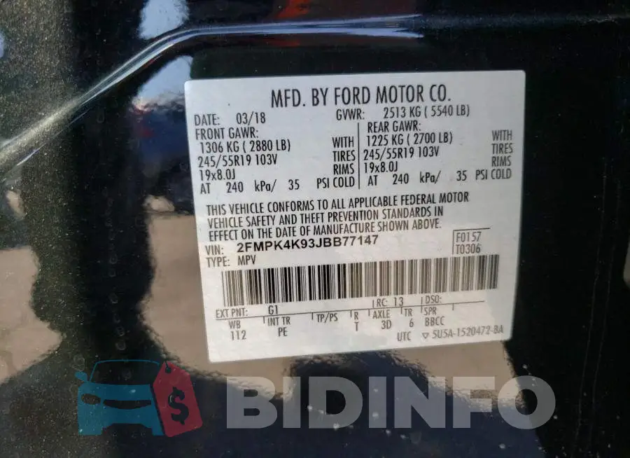 2FMPK4K93JBB77147 Photo# 10