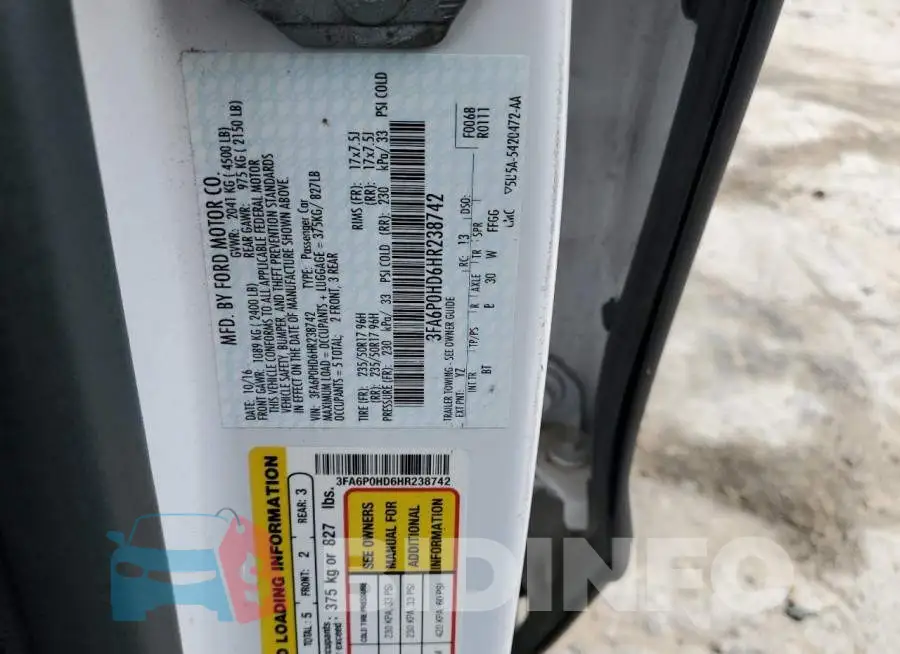 3FA6P0HD6HR238742 Photo# 12