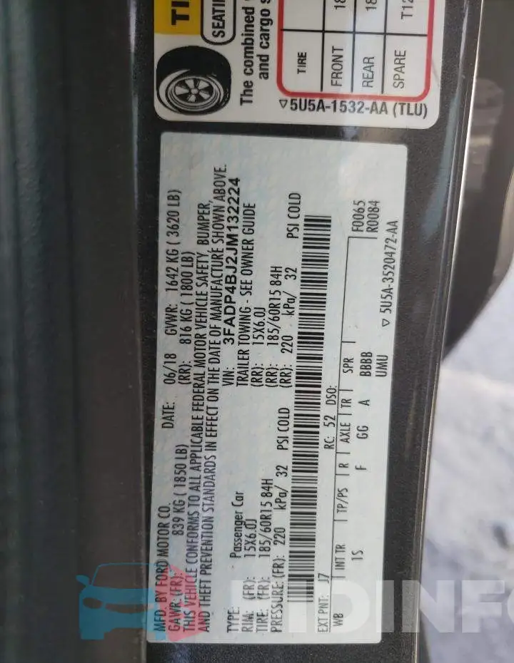 3FADP4BJ2JM132224 Photo# 12