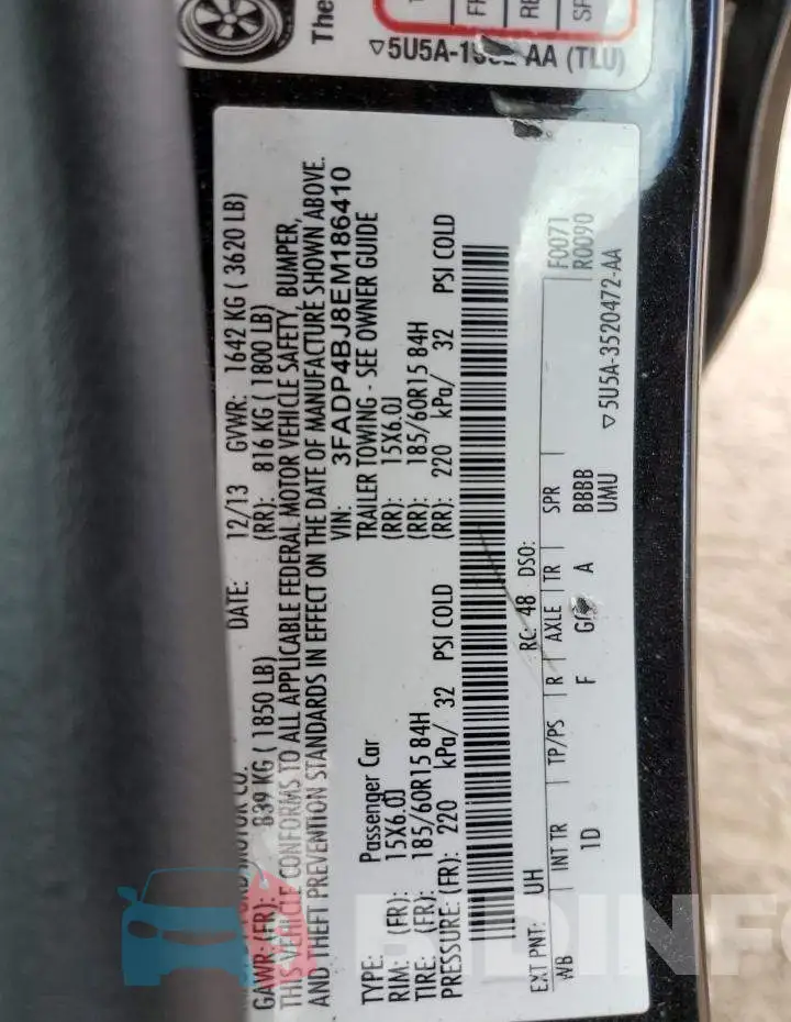 3FADP4BJ8EM186410 Photo# 13
